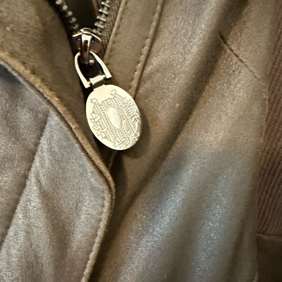 Eli Tahari brown leather jacket size small - Picture 2 of 5